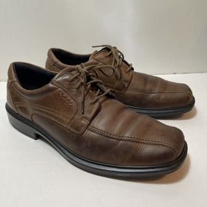 ECCO Men’s EU 44 Size 10/10.5 Brown Tie Shoes Leather